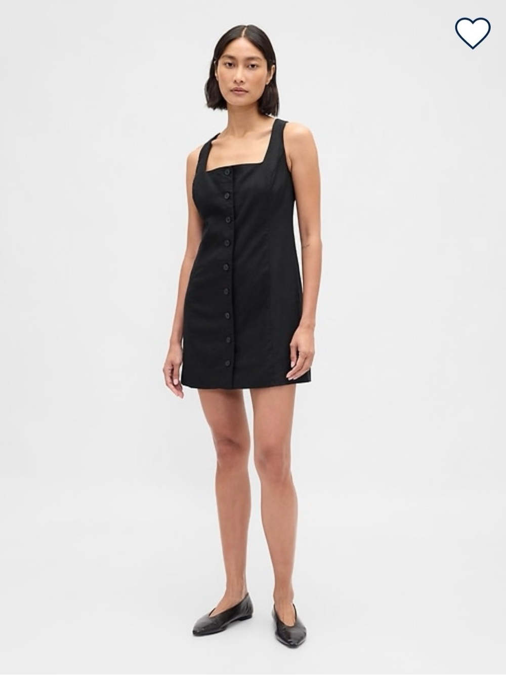 GAP Black Button-Front Mini Dress